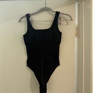 Black Ribbed Bodysuit